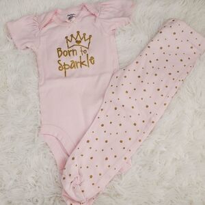 Baby Girl's Born to Sparkle 6-9 month Outfit